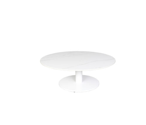 Origin 42 Round Pedestal Coffee Table Carrara White / White