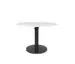 Origin 42 Round Pedestal Dining Table Carrara White / Black