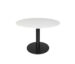 Origin 42 Round Pedestal Dining Table Carrara White / Black