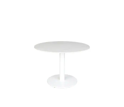 Origin 42 Round Pedestal Dining Table Royal Carrara White / White