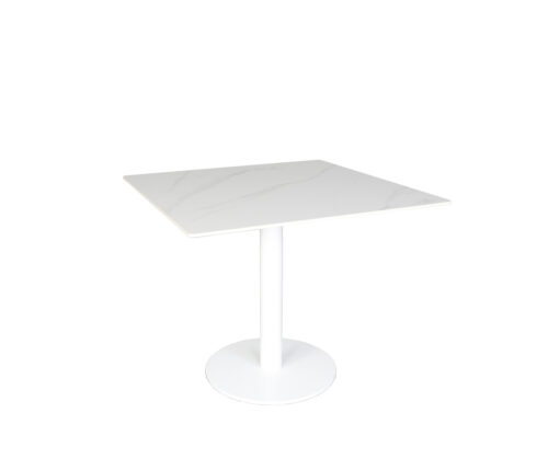 Origin 42 Square Pedestal Balcony Table Carrara White / White