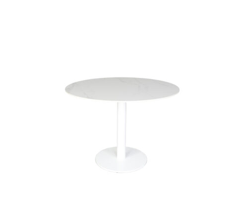 Origin 48 Round Pedestal Balcony Table Carrara White / White
