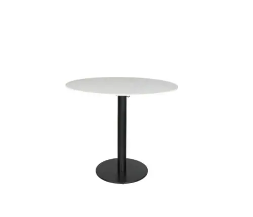 Origin 48 Round Pedestal Bar Table Carrara White / Black