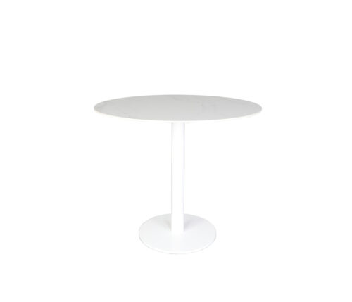Origin 48 Round Pedestal Bar Table Carrara White / White