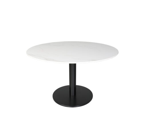 Origin 48 Round Pedestal Dining Table Carrara White / Black