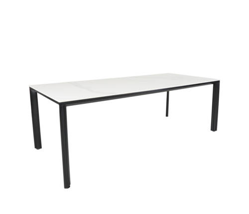 Origin 87 x 40 Dining Table Black Base with Carrara White Top