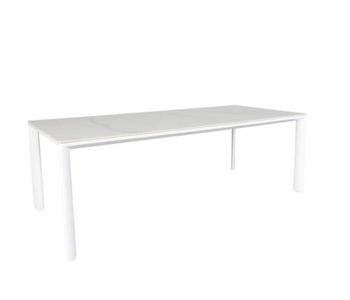 Origin 87 x 40 Dining Table White Base with Carrara White Top