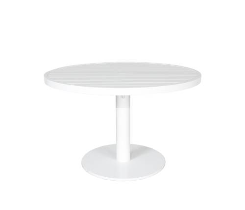 Origin 42" Round Aluminum Pedestal Tea Table White