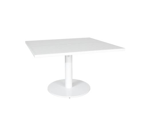 Origin 36" Square Aluminum Pedestal Tea Table White